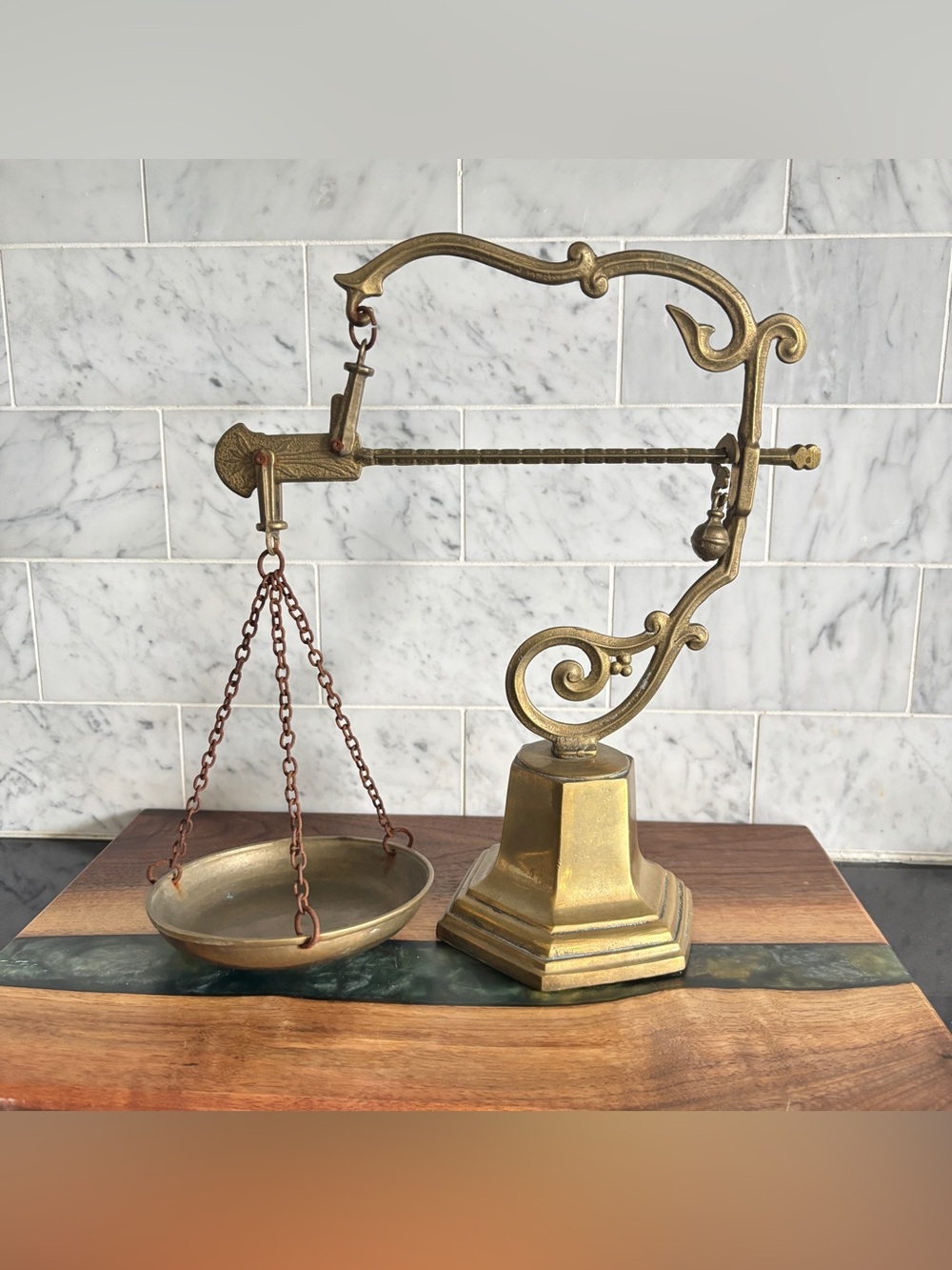 Vintage Brass Tuscan Balance Scale